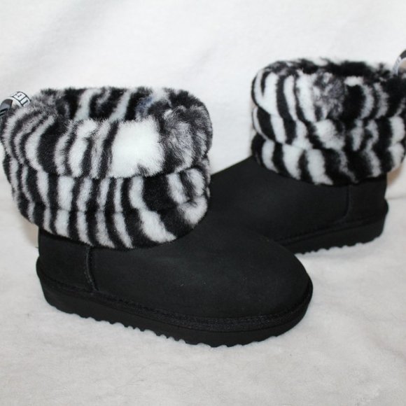 NIB UGG INFANT TODDLER MINI SUEDE ZEBRA BOOTS - Picture 3 of 8